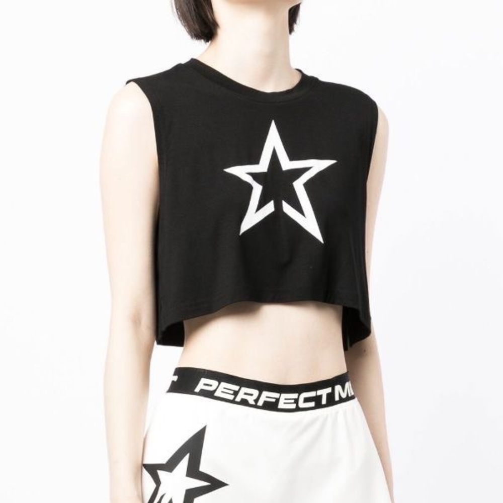 Perfect Moment logo-print cropped tank top